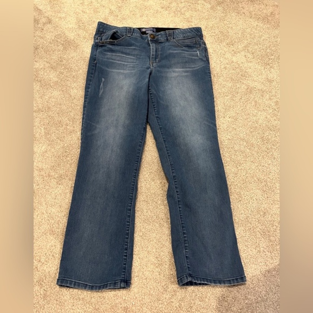 Democracy size 16 high rise stretchy ab technology straightener leg denim jeans